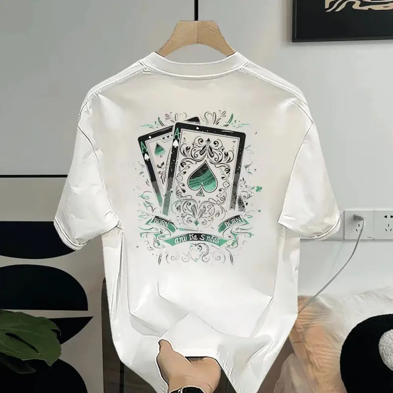 Áo Thun ngắn Tay Mùa hè, 100% Cotton, Dành Cho Nam Giới, Hạng Nặng, Thanh Niên, Thiết Kế Đơn Giản Và Hợp Xu hướng, Phong Cách Ngầu Dáng Rộng Vừa Vặn