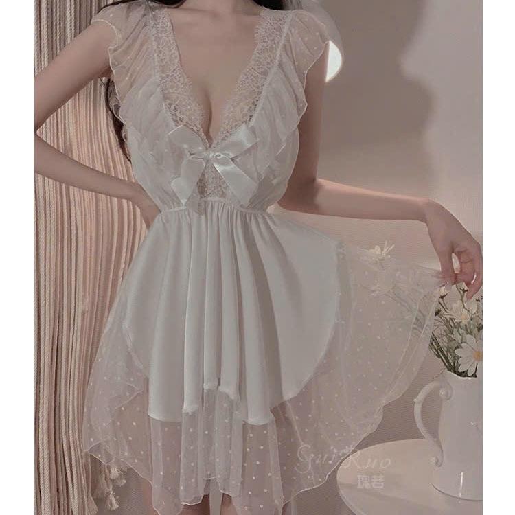 [ĐN05] - Váy Ngủ Xinh Phối Ren Mềm Mại 6