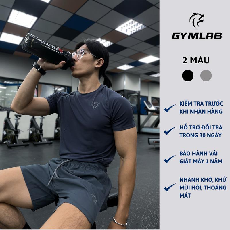 Quần đùi nam tập gym, chạy bộ thể thao Gymlab form 6 inch trên gối vải gió thoáng mát 8