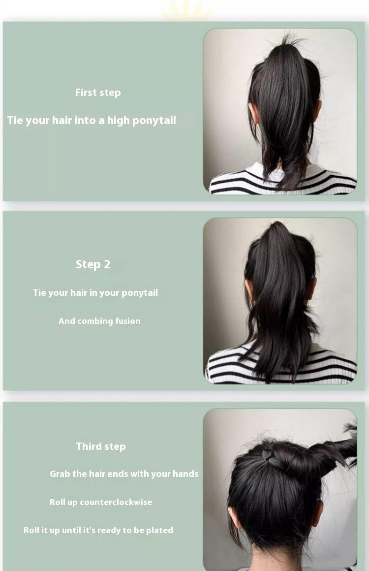 Product Introduction of Wig Ponytail Self-Winding Hair Band Bun Wig Women's Mid-Length Hair Extensions Artificial Hair Tied 3
