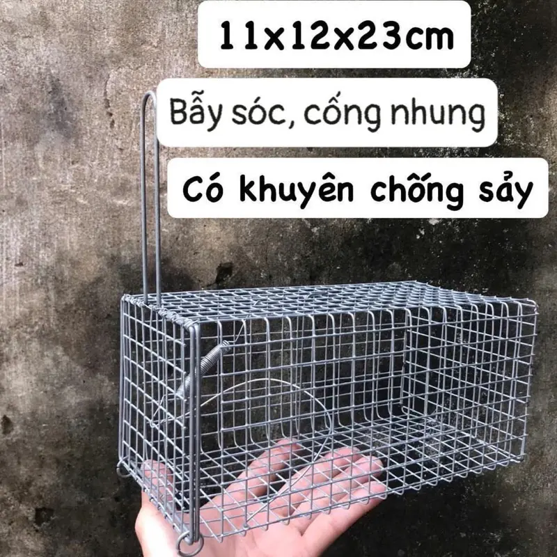Lồng 11x12x23 bẫy chuột cống,sóc,cầy,mèo bảo vệ mùa màng 2025