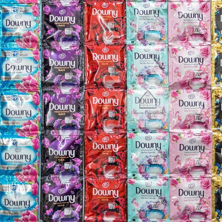 Dây 10 gói nước xả vải Downy hương nước hoa đủ màu 18ml