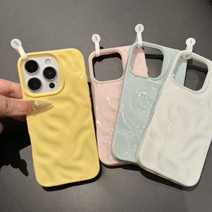 Ốp Điện Thoại, Tương Thích Với Thiết Kế Mới Cao Cấp, Màu Trơn Đơn Giản, Thiết Kế Xếp Ly, Ốp Mềm, Ốp Thạch, Thích Hợp Cho iPhone 14 / 16 / 15 Pro Max, 13, 12 / 11