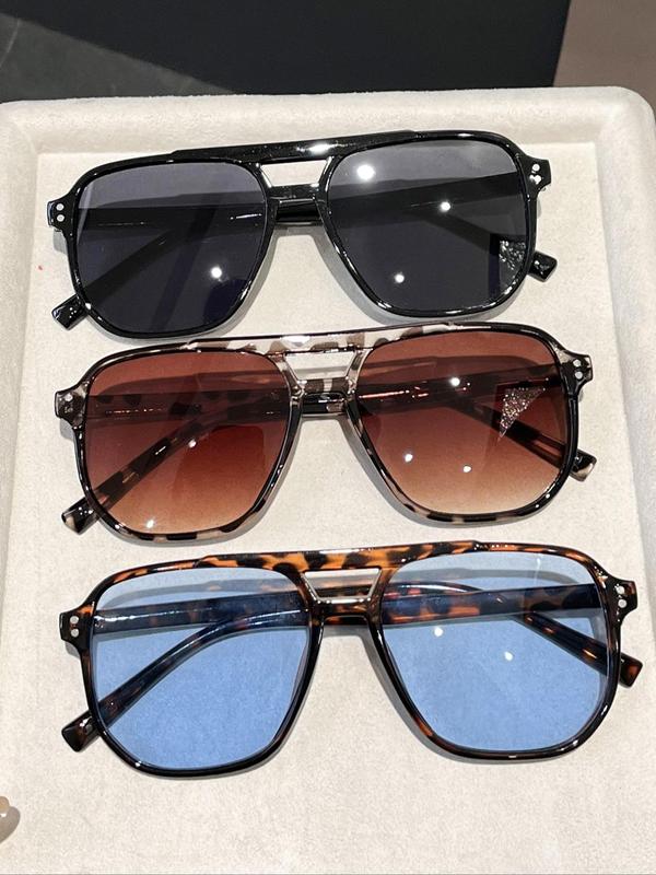Vintage Ombre Tinted Lens Sunglasses, Aviator Sunglasses for Everyday Use, Versatile Modern Brown Sunglasses for Men and Women, Travel Accessories, Couples Gifts 9