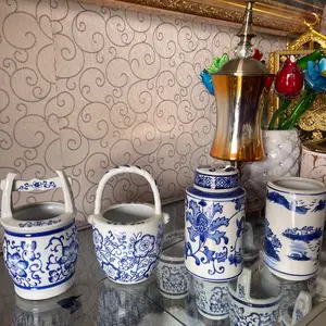 YM TEMPAT SENDOK KERAMIK/ tempat sendok mini/ tempat sendok biru/ keramik mini  Bulat