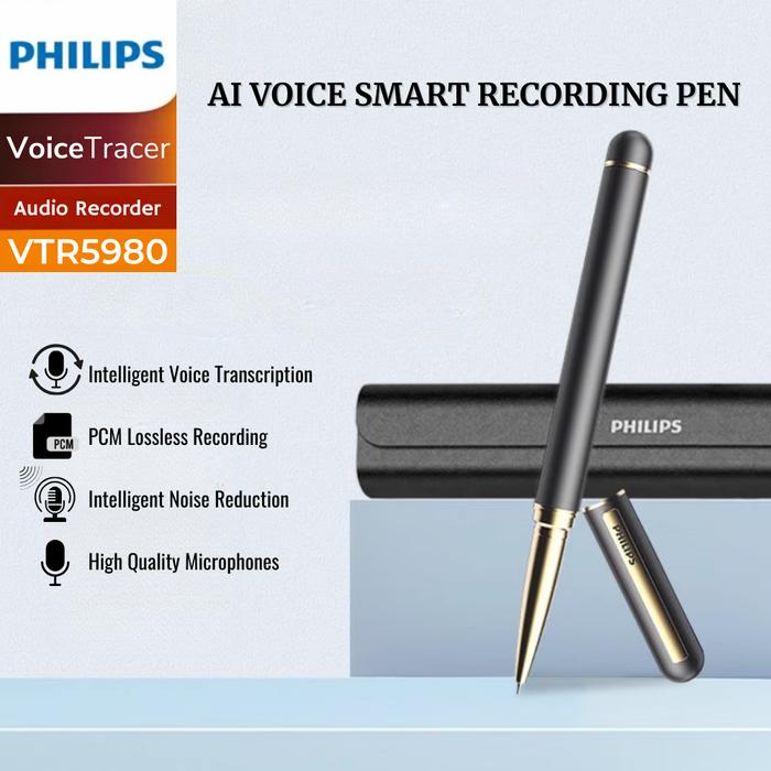 Gambar PHILIPS VTR5980 32 GB Smart Recording Pen Bluetooth Digital Voice Recorder Portable Audio Meeting Interview Perekam Suara Digital dari Tanaga Online Shop Kota Administrasi Jakarta Barat Tokopedia