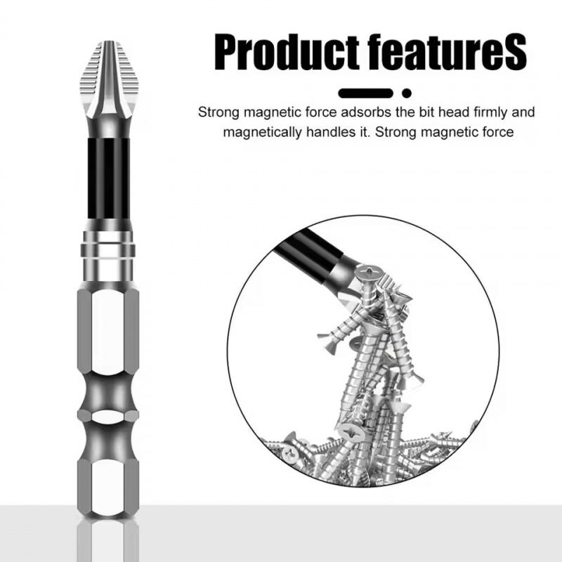 6/12Pcs K5 Obeng Magnetik Kuat Mata Bor Anti-Selip Baja Paduan Kepala Silang Tahan Benturan Mata Obeng Listrik