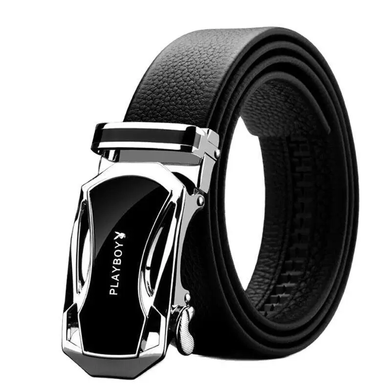 Automatic Buckle Leather Texture Belt Men's Business Pants Belts
