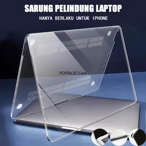 Casing bening untuk MacBook Air Pro 13“ (2016-2022)M1 M2 siap mengirim semua model baru Air 13.6“ 15.3” M2/M3/M4 Touch Bar kualitas baik