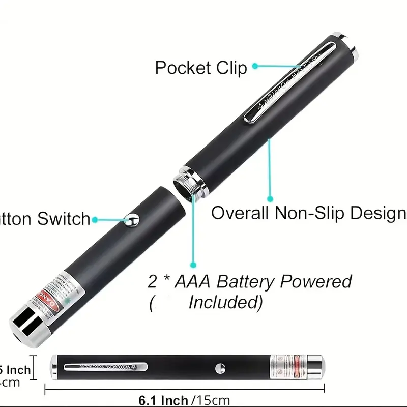 1/2/3 Pieces Tactical Laser Pointer - Red/Green/Purple Beam, Suitable for Airsoft Guns, Rifle Scopes, and Target Practice - Handheld Laser Pointer, Suitable for Night Use, Optical Alignment, and Pet Play 2