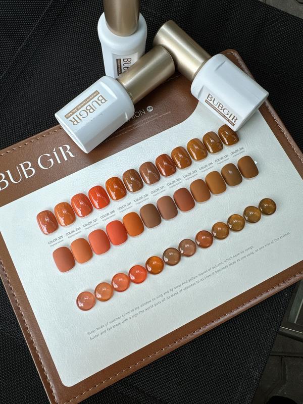 Set Sơn Gel 12 Chai BUBGIR Tone Nâu BU28 - Tặng Kèm Bẳng Màu (Set)