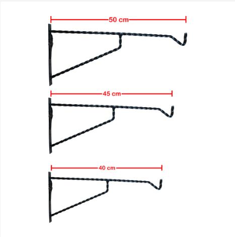 PRABU DKEORASI Cantolan Besi Bunga Pot Taman Hias Termurah Aesthetic | Gantungan Sangkar Burung Besi Dinding | Cantelan Bracket Pot Hanger Baju Gantung 40 - 50 cm 2