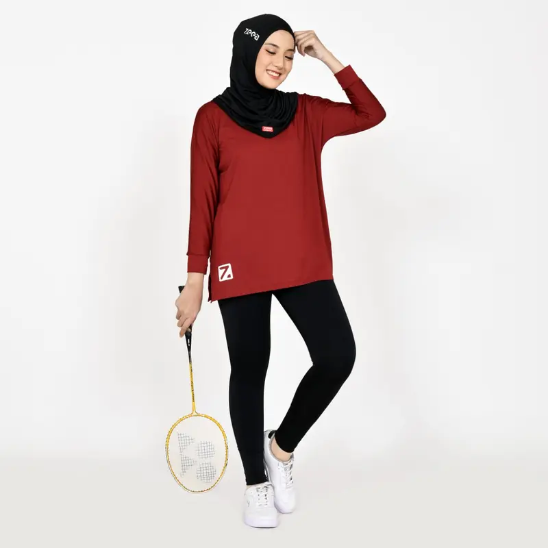 Zeea Baju Olahraga Muslimah Baju Gym Wanita Hijab Polos Inner Farah Muslim Panjang 6