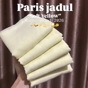 Hijab Segi Empat Paris Jadul Ori Butter Yellow SOFT Yellow VARISHA - PERMATA CAHAYA KERUDUNG