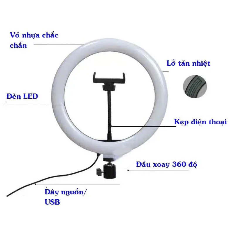 Đèn Livestream Giá Đỡ Kẹp Điện Thoại Livestream Cao 2m1 Chụp Ảnh, Quay Video 6