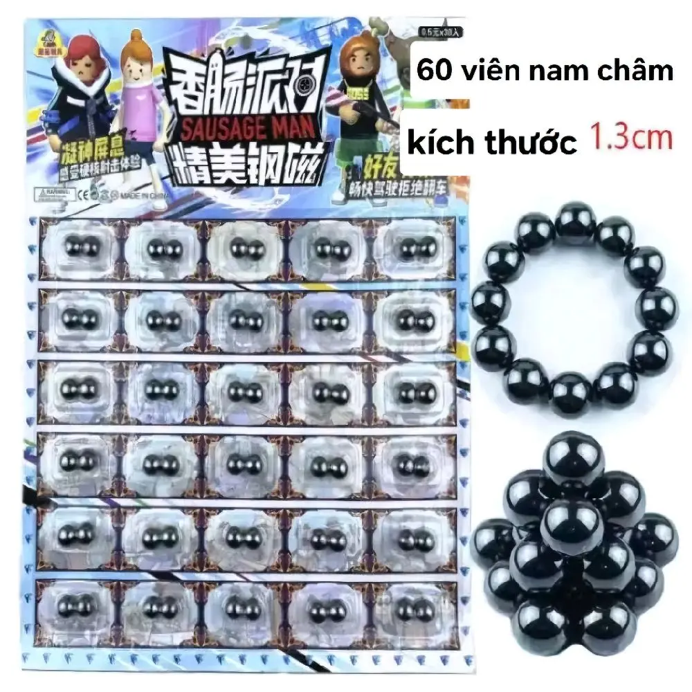 Set 60 viên bi nam châm Đồ chơi nam châm hút dính tạo hình