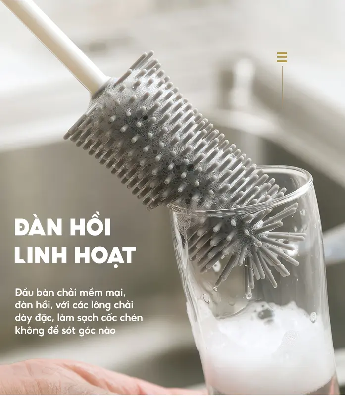 ( COMBO ỐNG HÚT) Bàn chải làm sạch, cao su mềm đa chức năng Topgiakids 3