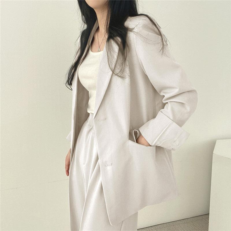 Product Introduction of Suit Jacket for Women 2024 Spring New Korean Style Coat Temperament Commute Blue Design Sense Niche Suit for Women 6