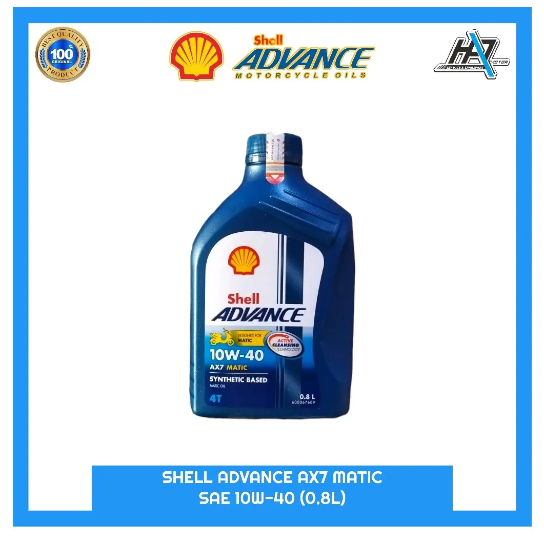 Oli mesin Shell Advance AX7 Matic 10W-40 / 10W-30 (0.8L)