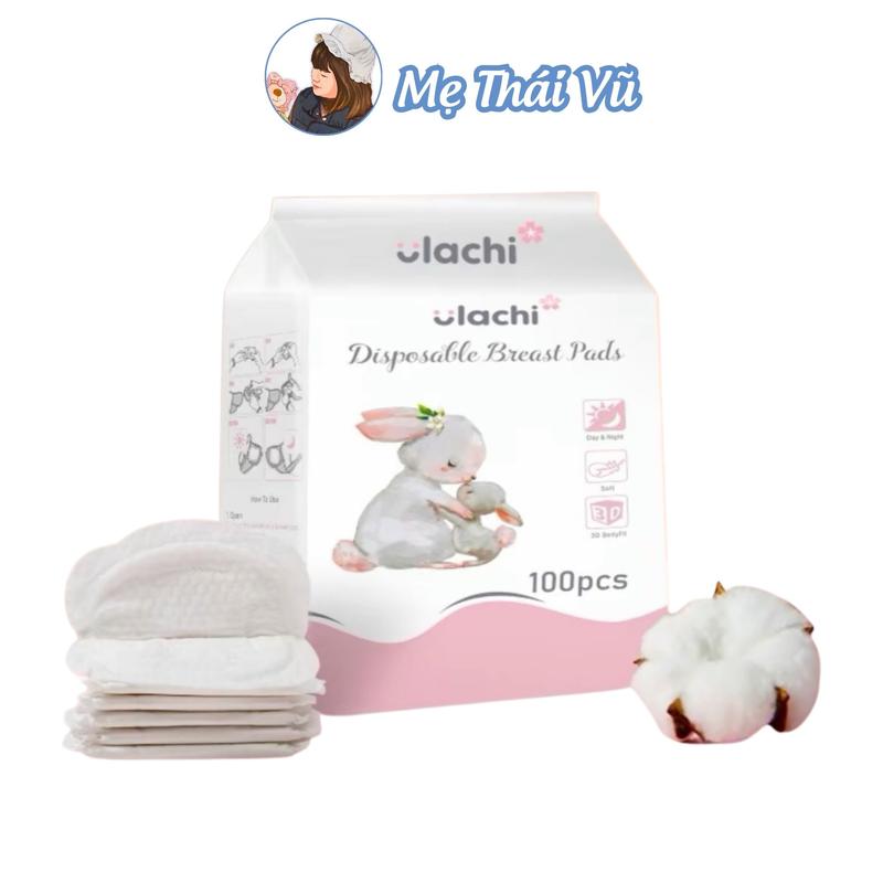 Miếng lót thấm sữa Ulachi - bịch 100 miếng siêu thấm hút thoải mái MẸ THÁI VŨ Voi
