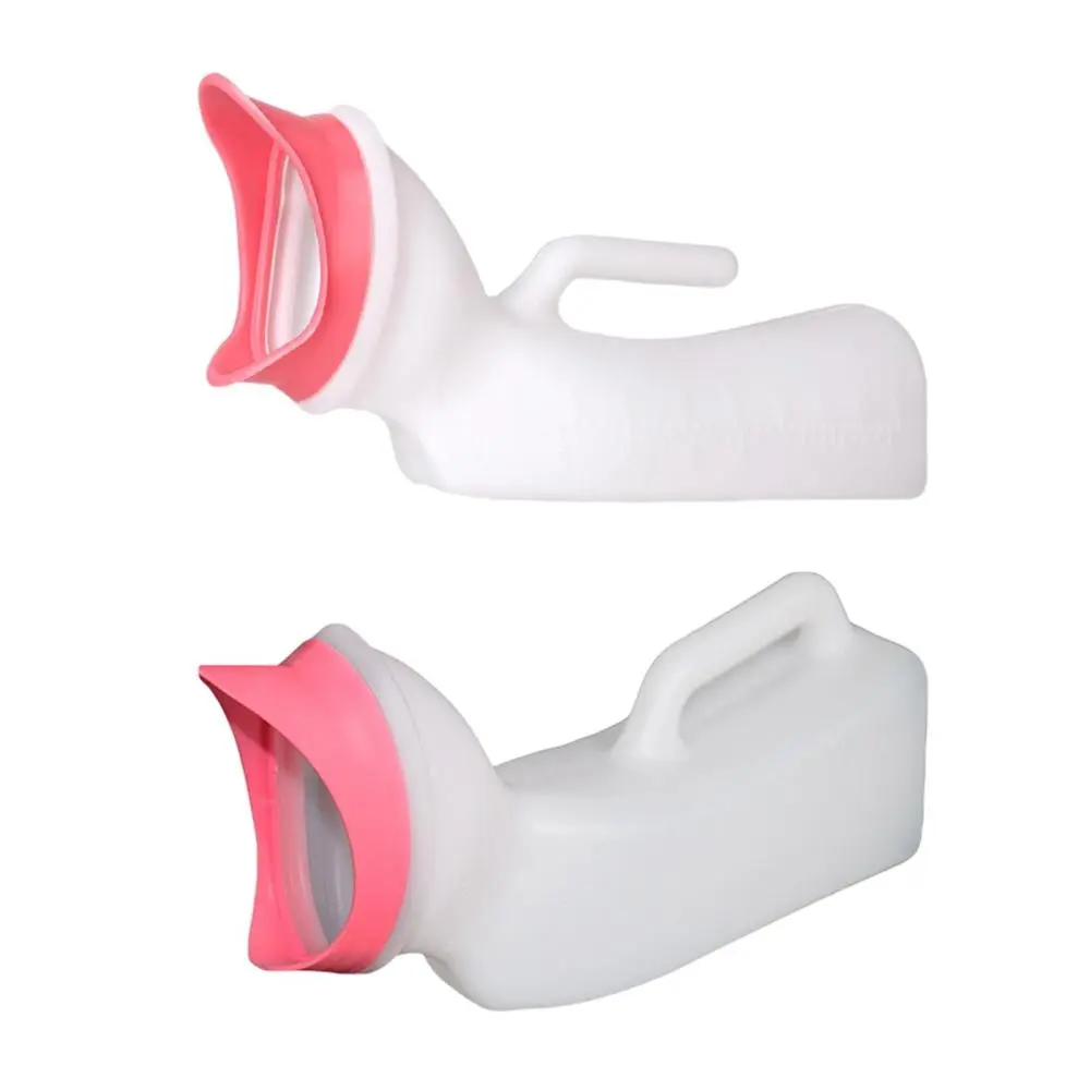 Female Potty Urinal, 1000ml Soft Mouth Design Plastic Can Mobile Toilet Clear Tick Marks Urine Jar, for Car Incontinence Home Camping Girls