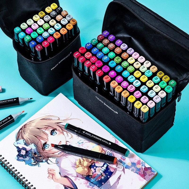 [HCM /Rẻ]  80 Cây Bút màu Marker Touch Cool 2 Đầu tô màu dạ vẽ tranh anime - SÉT BÚT MÀU DẠ KÈM TÚI bomau  acrylic