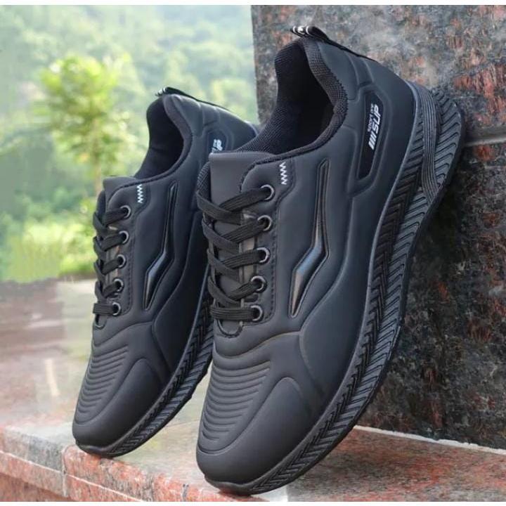 IMPO*R SEPATU RUNNING SNEAKERS CASUAL - SEPATU SEKOLAH PRIA MODEL TERBARU - SEPATU SEKOLAH WARNA HITAM - SEPATU LAKI LAKI DEWASA 3