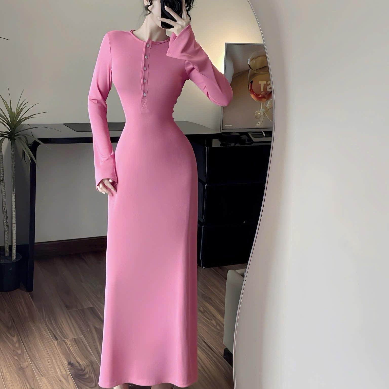 [MAISEY 2261] ĐẦM THUN DÁNG DÀI CỔ TRỤ QUYẾN RŨ