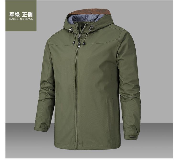 Product Introduction of Men's Sports Jacket Spring Autumn Hooded Jacket Outdoor Casual Loose Large Size Windbreaker Couple's Fashion Fitness Jacket uv 25