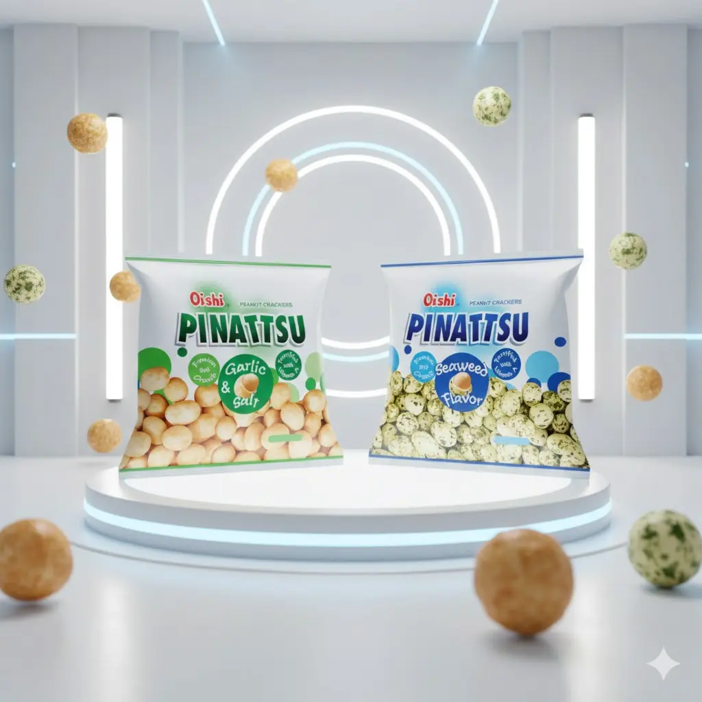 Oishi Pinattsu 32g Pack of 10 Seaweed | GArlic & salt Peanut Crackers ...