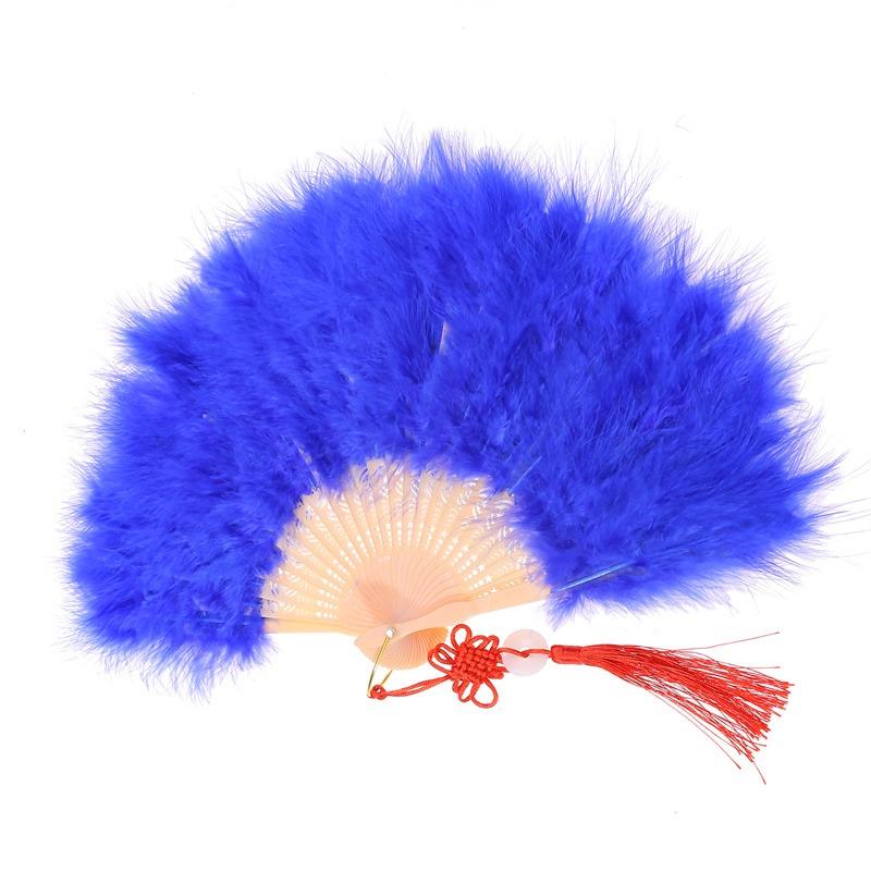 Product Introduction of [Back To Nature]Full Velvet Thickened Feather Fan Cheongsam Catwalk Performance Dance Folding Fan Square Dance Feather Fan 17