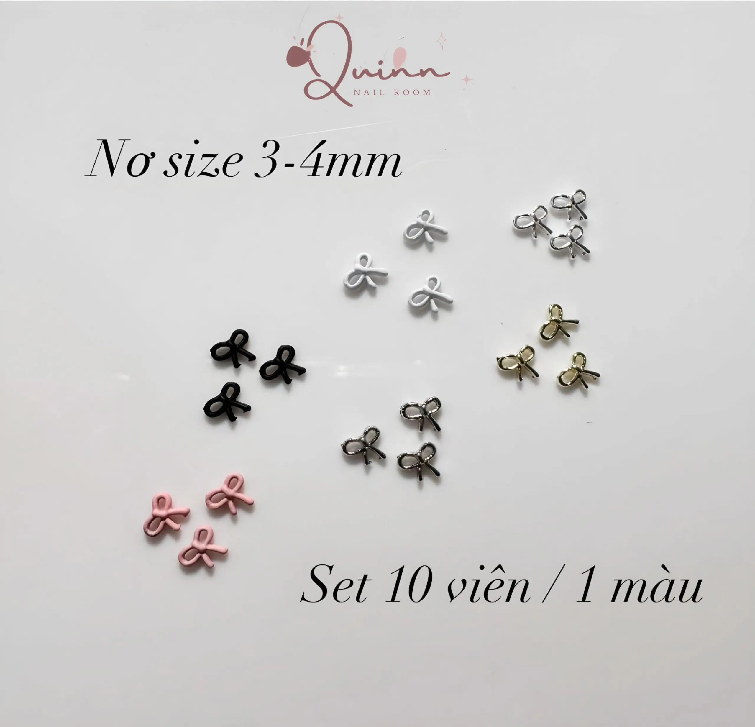 Set 10v Charm Bạc Nơ Cao Cấp Chuẩn Hàn - Trang Trí Móng Nail Sắc Nét, Siêu Xinh 2024