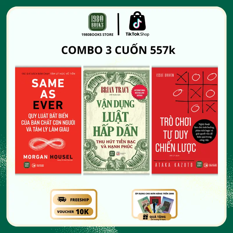 Sách - Combo 3 cuốn: Vận dụng luật hấp dẫn thu hút tiền bạc và hạnh phúc + Trò Chơi Tư Duy Chiến Lược + Same As Ever: Quy luật bất biến về bản chất con người và tâm lý làm giàu - Sách 1980books 0