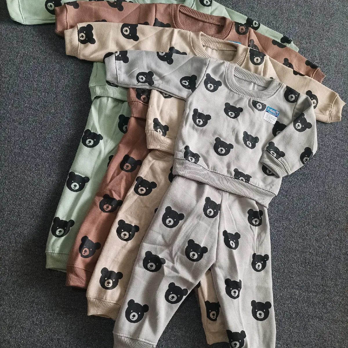 Azzalfa26-Setelan Joger motif kepala panda usia 3-12 bulan allsize bayi