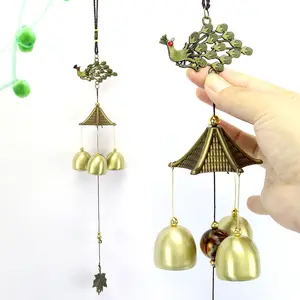 Windchime / Fung Ling /Genta Angin /Fungling / Lonceng Angin /Kelintingan 3 tubes Tembaga Kuningan Aksesoris Dekorasi  Merak Ikan