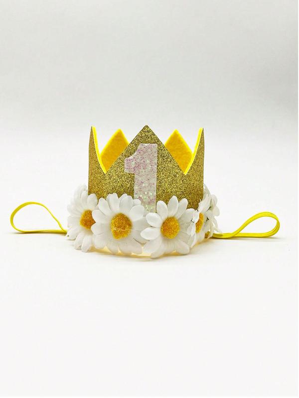 Daisy Flower Crown Design Crown, Birthday Party Crown, Fashion Hair Accessories for Women & Girls, Party Supplies 0