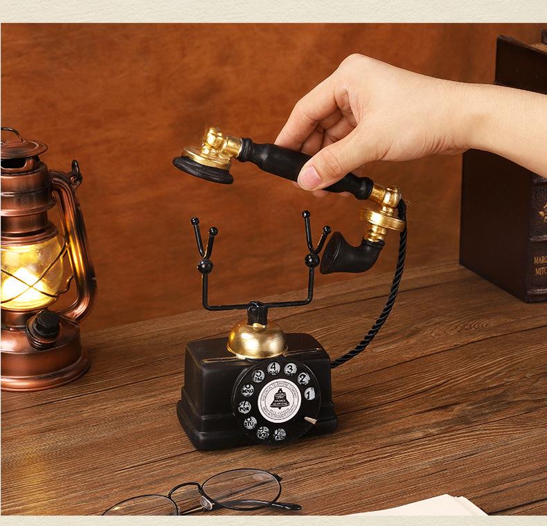 Product Introduction of American Retro Telephone Decoration Home Living Room and Wine Cabinet Decorations Bar Shooting Props Nostalgic Telephone Model Ornaments 8