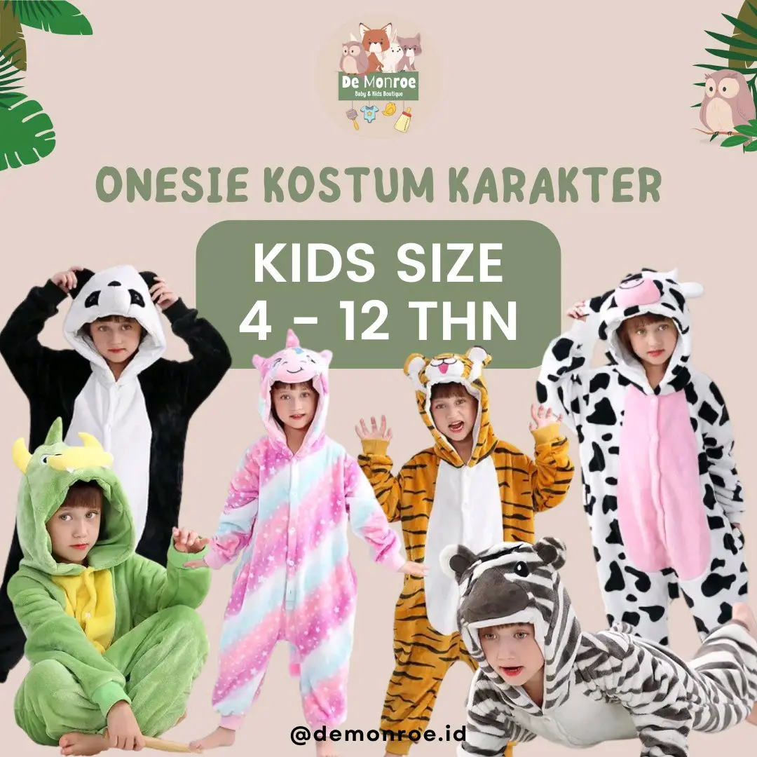 Onesie ANIMAL KIDS SIZE Kostum Grosir Murah De Monroe Baju Anak Katun Nyaman Lembut Fashion