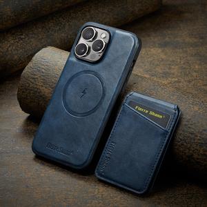 Funda para teléfono 2 en 1 con atracción magnética y tarjetero, funda protectora para teléfono de cuero sintético (1 unidad), accesorios para teléfono compatibles con iPhone 16, 15, 14, 13 Pro, 12 Pro Max