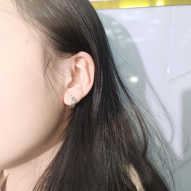 Bông tai Mo phay tinh xảo QMJ T292 bạc 925 cao cấp(MÀU BẠC TRẮNG SANG - không xi kim) 8