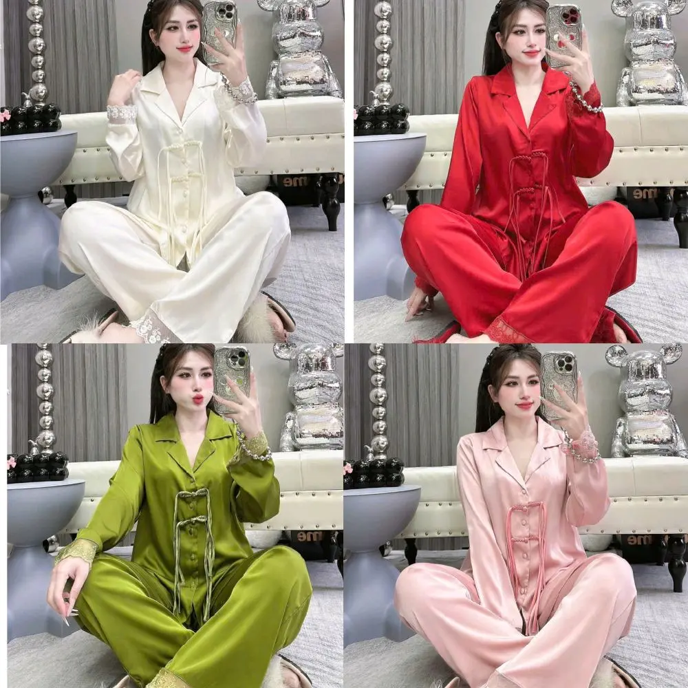 Bộ pizama nữ LỤA LA TIN TƠ TẰM cao cấp. From 40-60kg họa tiết nút thắt nhiều màu hottrend. Bộ Nữ