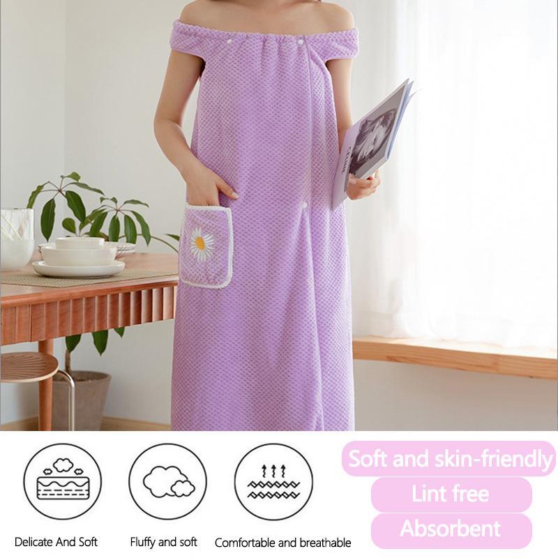 Product Introduction of Women's Flower Pattern Bath Towel Wrap, 1 Count Quick Drying Spa Wrap Towel With Thick Straps, Absorbent Bath Towel For Home Bathroom 12