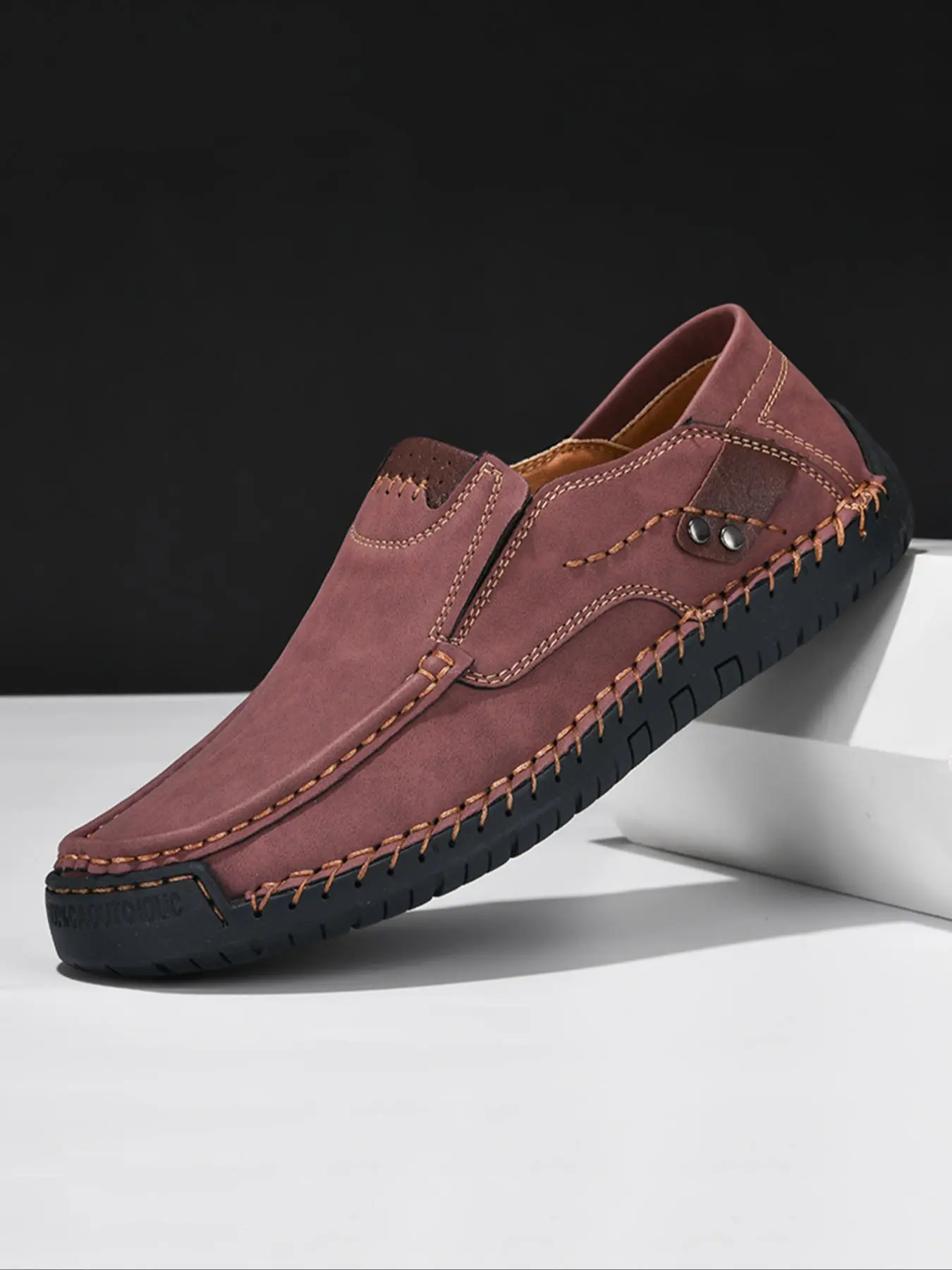 Men's Casual Patchwork Design Loafers, Lightweight Breathable Comfortable Slip-on Shoes, Fashionable Non-slip Driving Shoes for Daily Wear