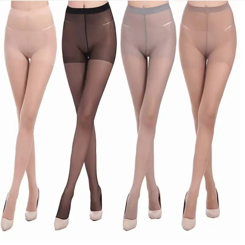 Summer Thin and All-Matching Invisible Stockings Women's Straight Crotch Cored Silk Black Stockings Pantyhose