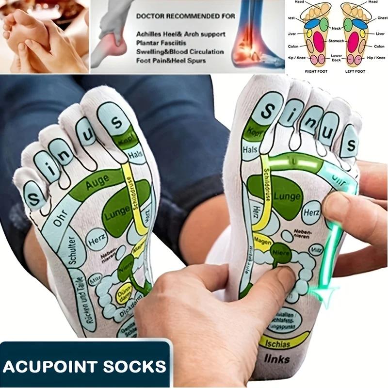 Product Introduction of 1 Pair Acupressure Socks Physiotherapy Massage Socks Relieve Tired Feet Acupoint Reflexology Socks with Massage Stick Foot Care socks  slides 3