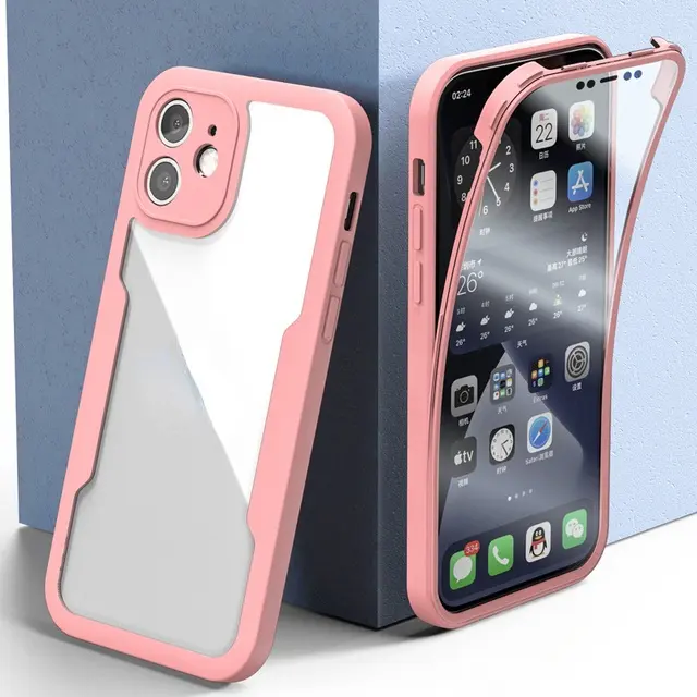 Ốp Trong Suốt, Hai Mặt 360, Tương Thích Với iPhone 15, 14, 13, 12, 11, 16 Pro Max, XR, X / XS, 7 / 8P, SE3, Ốp Trong Suốt, Chống Sốc, Bảo Vệ Camera Ốp Cứng Trong Suốt, Dành Cho Dòng iPhone 8