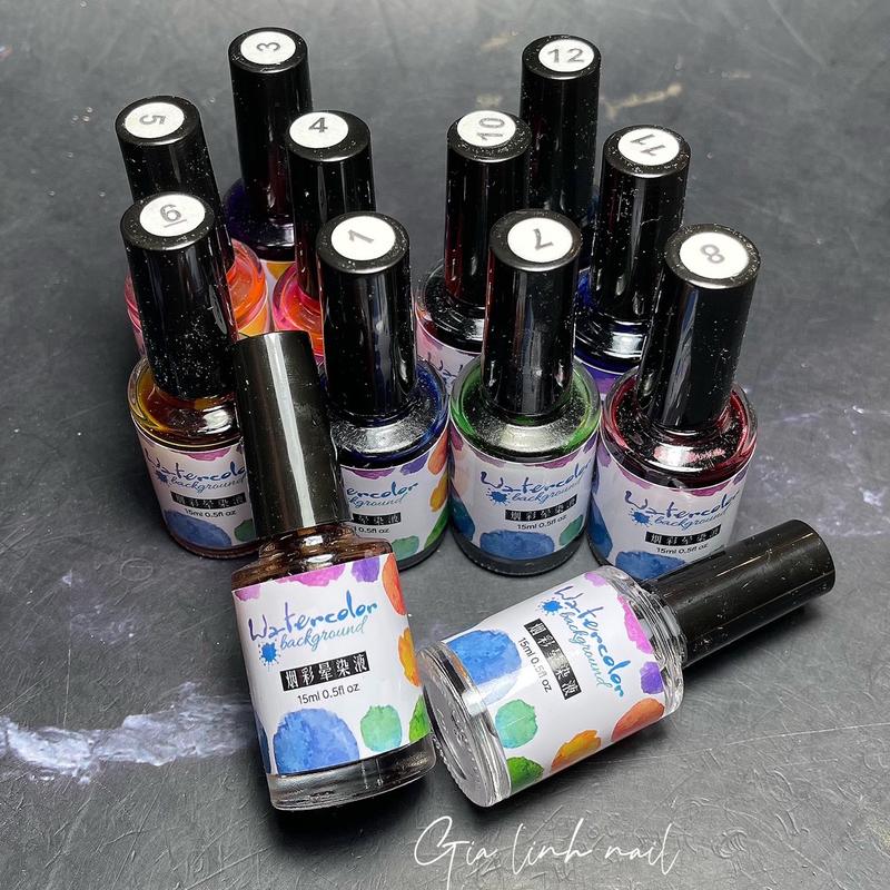 Cồn loang set 12 chai 15ml Nữ Làm Nail, tiện dụng trong quá trình Làm Nail