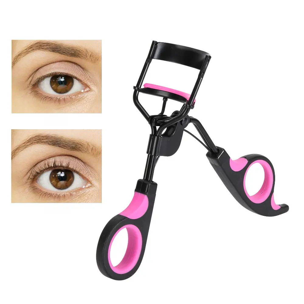 Dual Color Handle Curling Eyelash Clip Artificial Eyelash Assistant Eyebrow Trimmer Steel Needle Portable