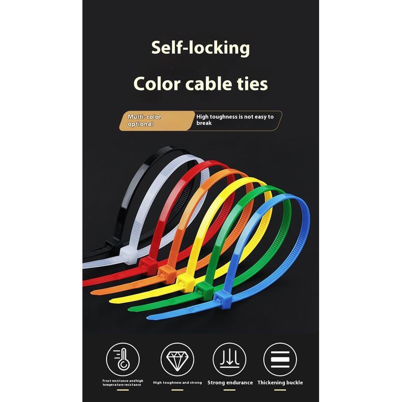 Product Introduction of Color self-locking nylon 100 tapes National standard wire Anti aging and high temperature resistant binding tape 2