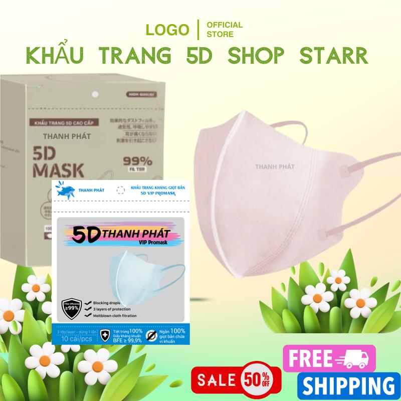 thùng  200 chiếc TÚI ZIP khẩu trang 5d THANH PHÁT chính hãnġ cao cấp dày dặn , chống tia UV và giọt bắn 3